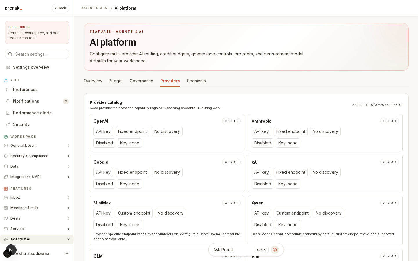 AI Platform — Providers