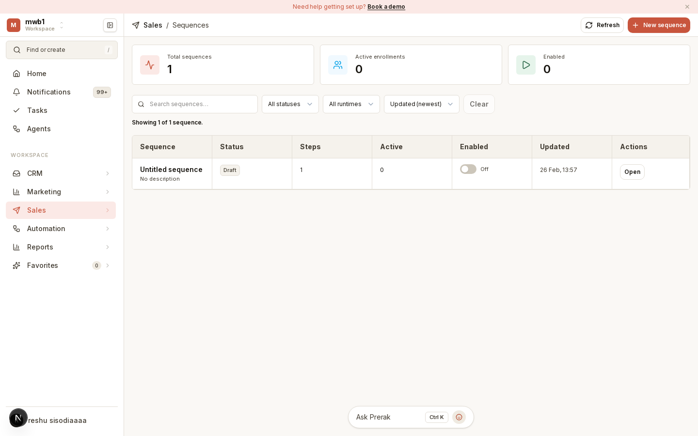 The sequence step editor
