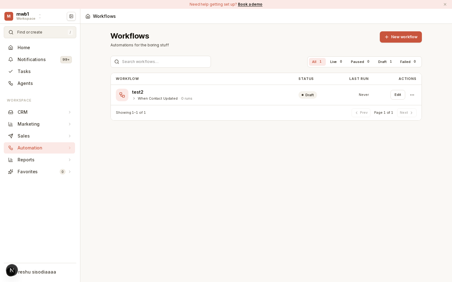 The workflow builder canvas