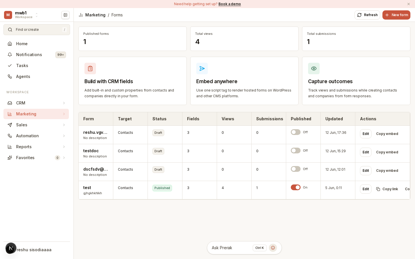 The form builder